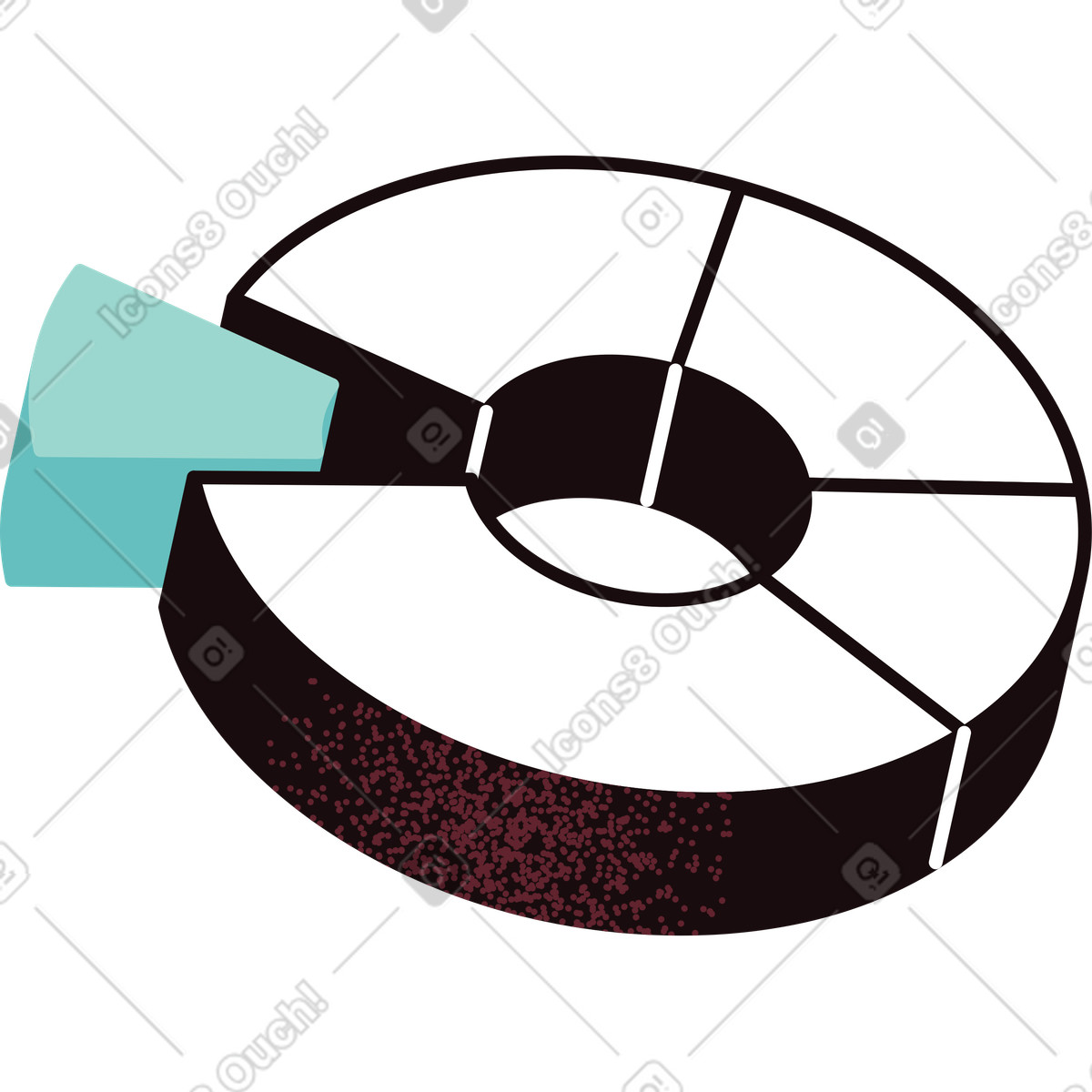 Kuchendiagramm-Illustration im Delight-Stil als Download in PNG, SVG