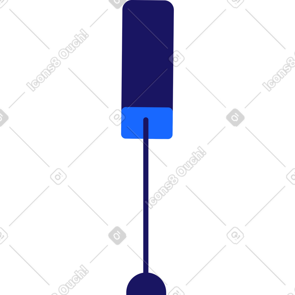 Ilustração de Microfone azul em uma perna no estilo Matey para baixar PNG, SVG