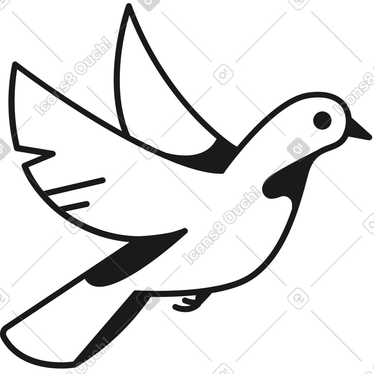 Vogeltaube-Illustration im Taxi-Stil als Download in PNG, SVG