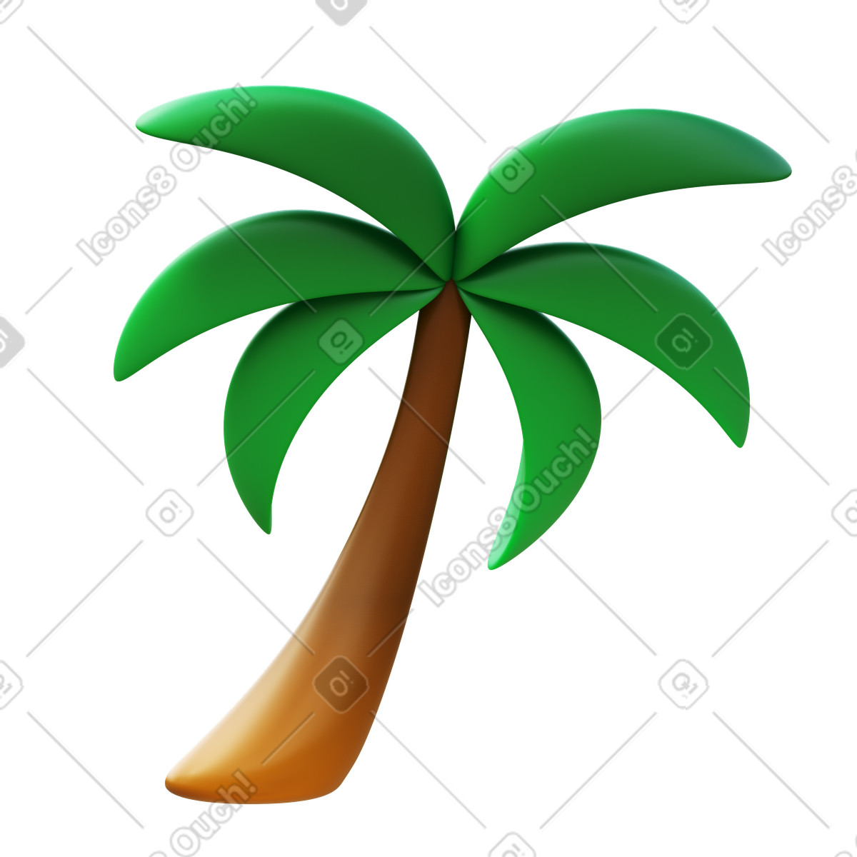 Palme-Illustration im 3D Fluency-Stil als Download in PNG, SVG