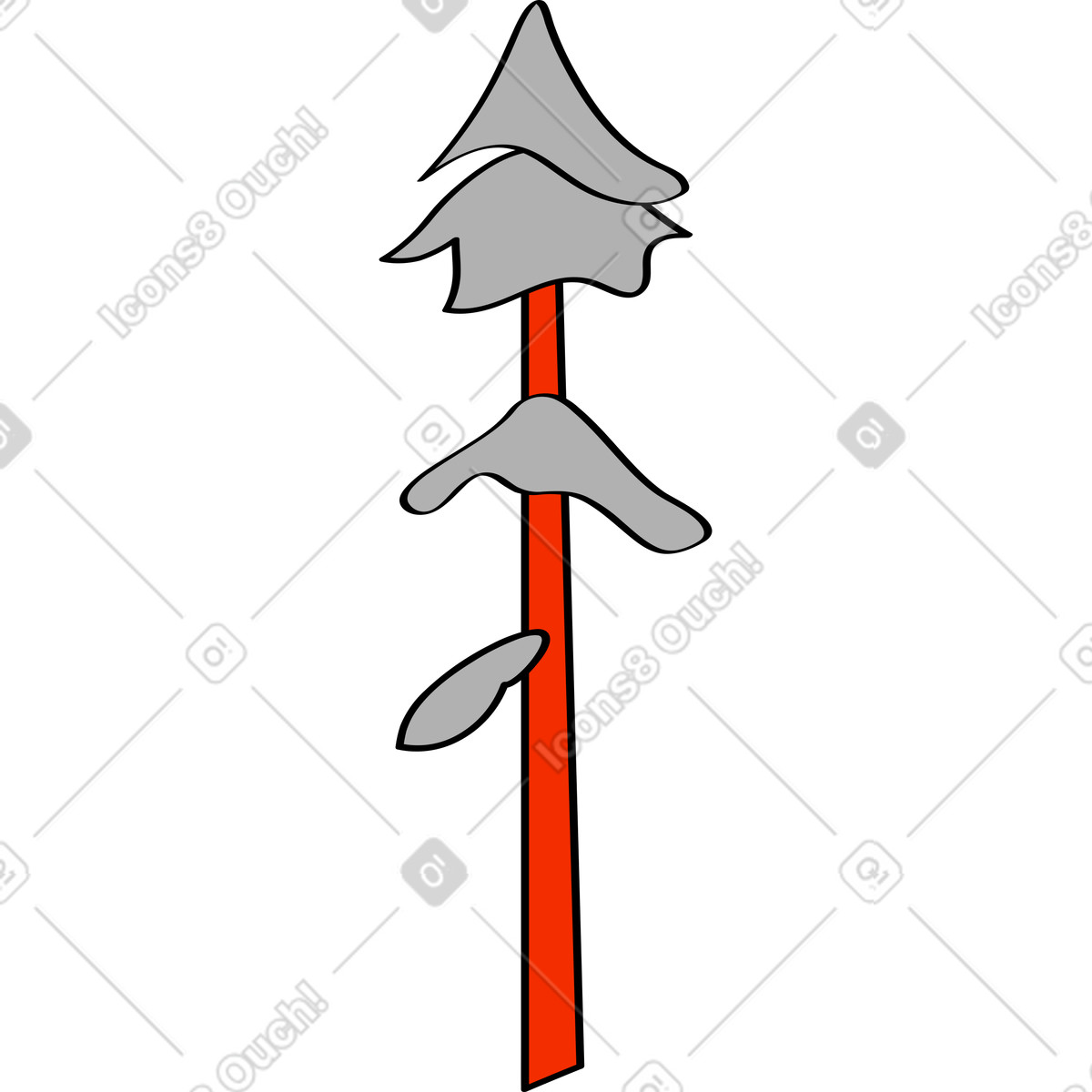 Pine tree illustration in Looney style download in PNG, SVG