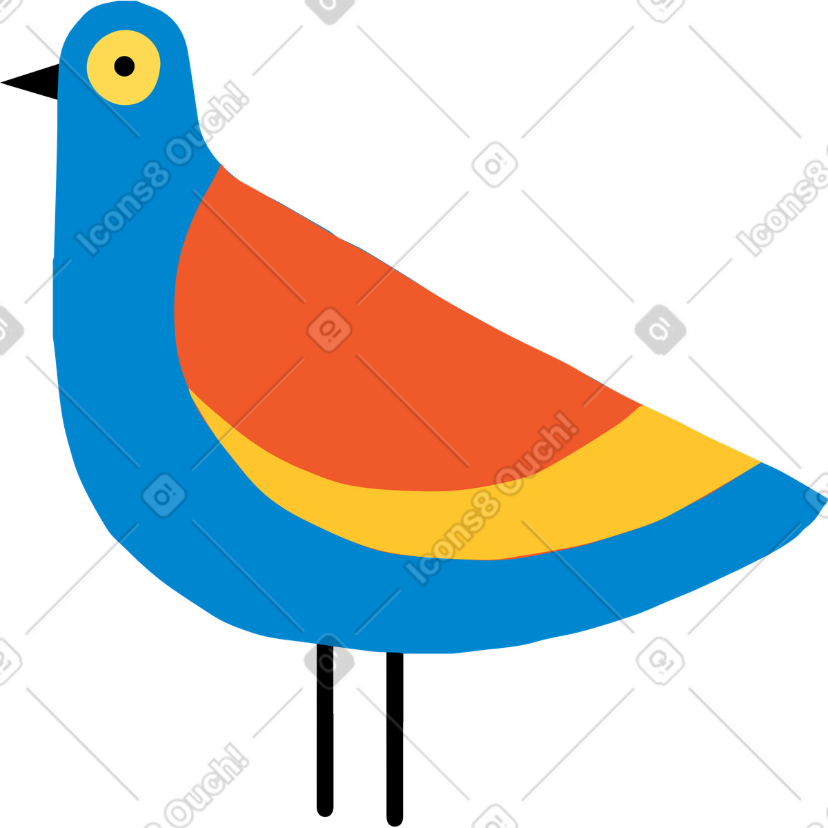 Rush スタイルの 鳥 のイラストをPNG、SVG形式でダウンロード