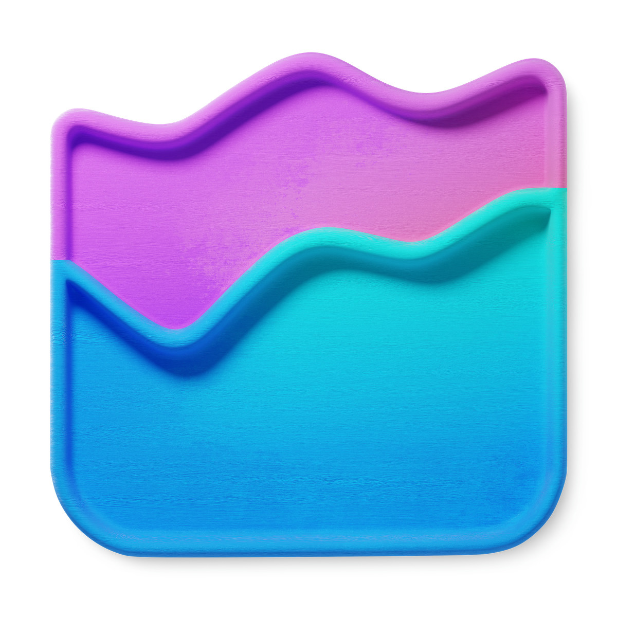 Ilustração de Gráfico ondas em formato bloco cores com gradiente roxo e azul. no estilo 3D Microsoft Fluent illustration para baixar PNG, SVG