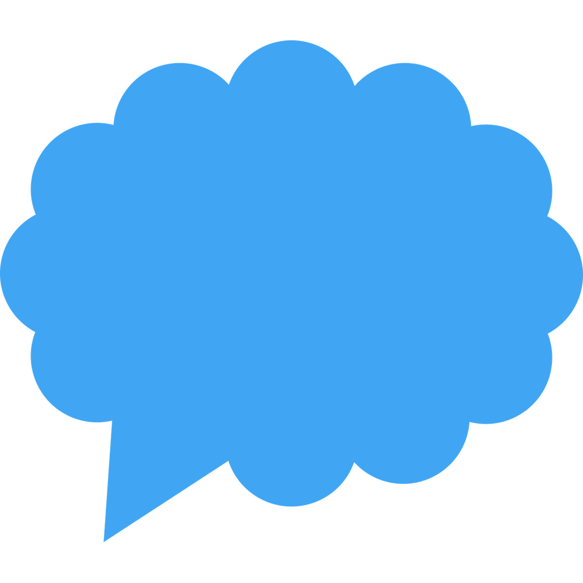 Fogg スタイルの Chat balloon with blue cloud shape のイラストをPNG、SVG形式でダウンロード