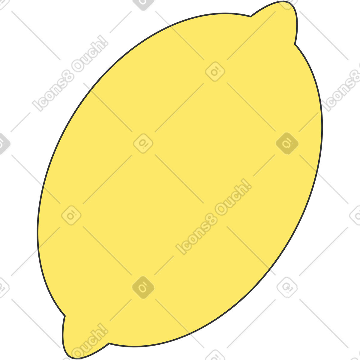 Zitrone-Illustration im Kit-Stil als Download in PNG, SVG