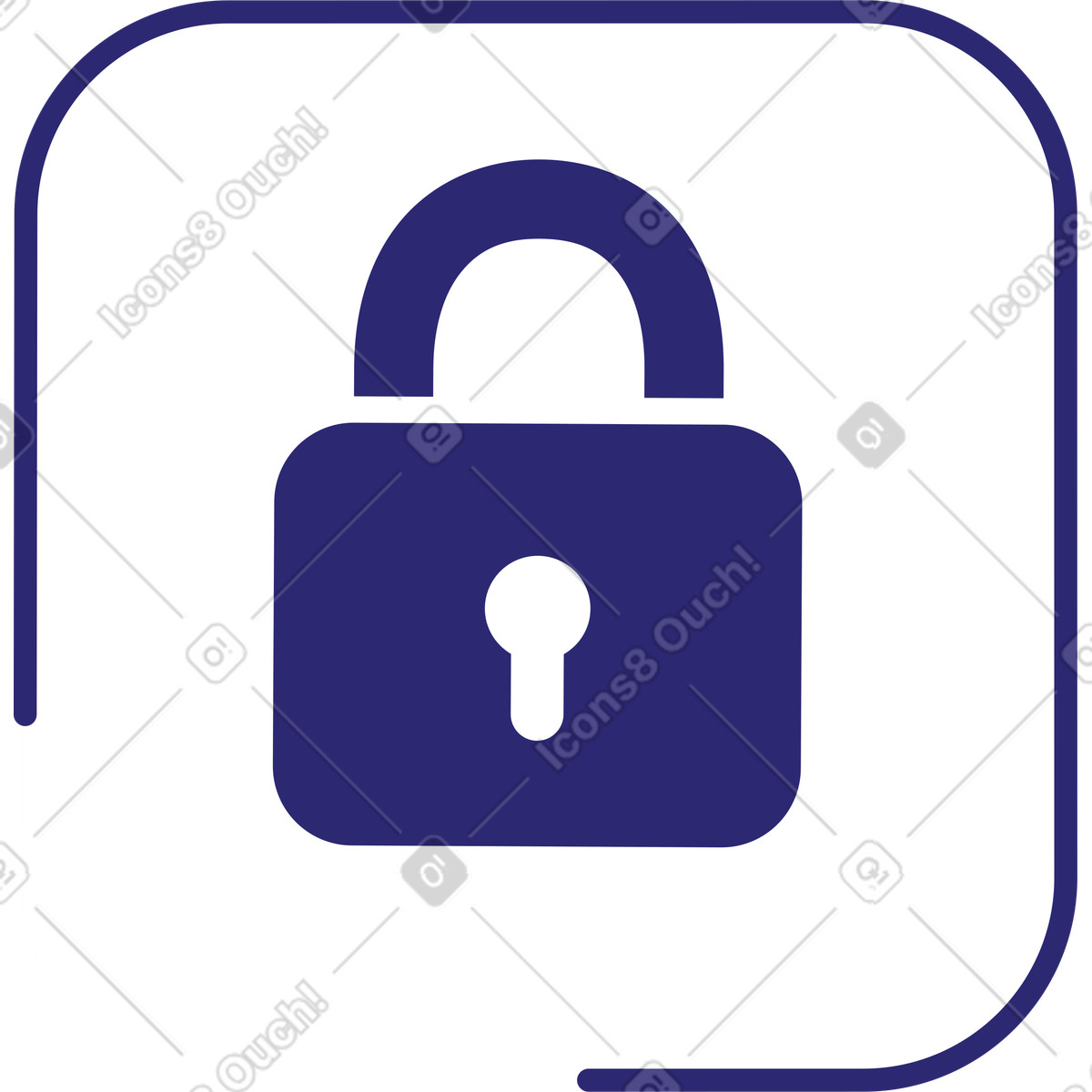 Lock button illustration in Cut style download in PNG, SVG