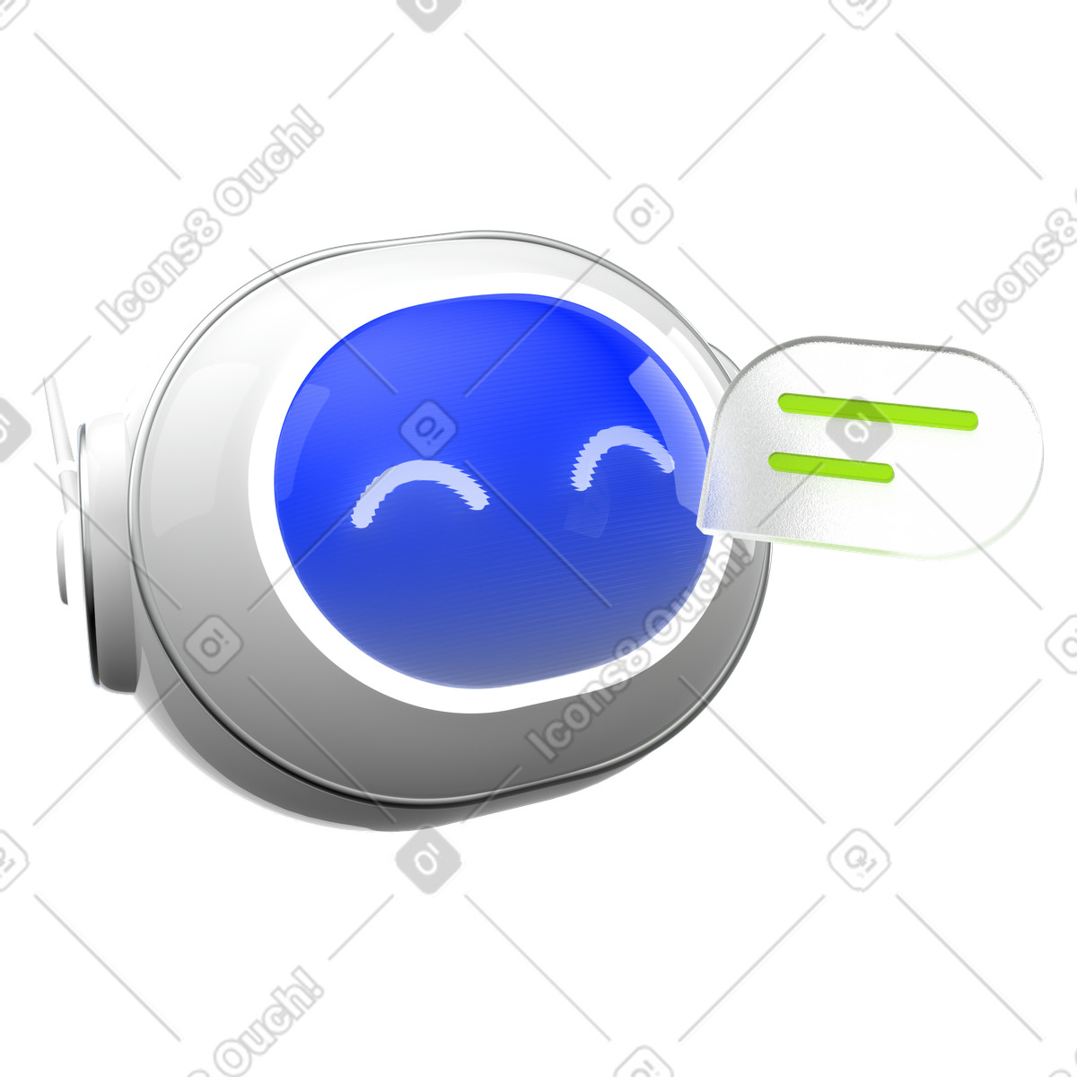Friendly chatbot with speech bubble, ai assistant for customer support illustration in 3D Enterprise style download in PNG, SVG