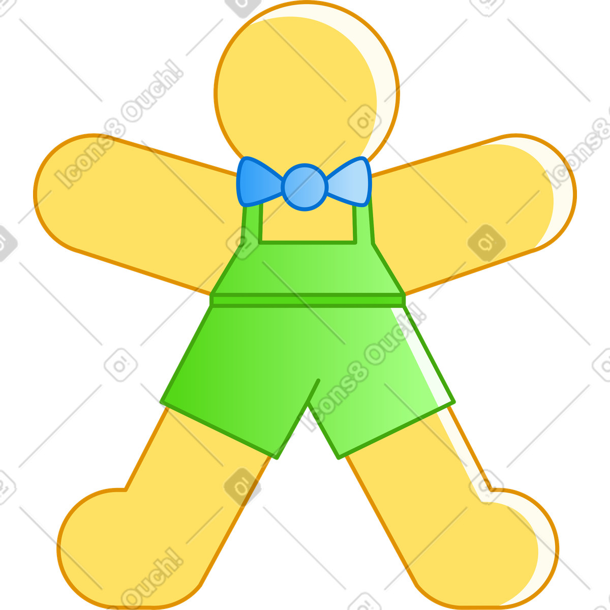 Pan di zenzero illustrazione in stile Rainbow scarica in PNG, SVG