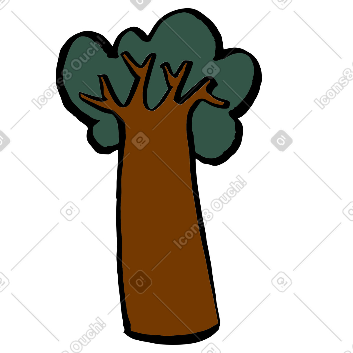 Baum-Illustration im Scandi-Stil als Download in PNG, SVG