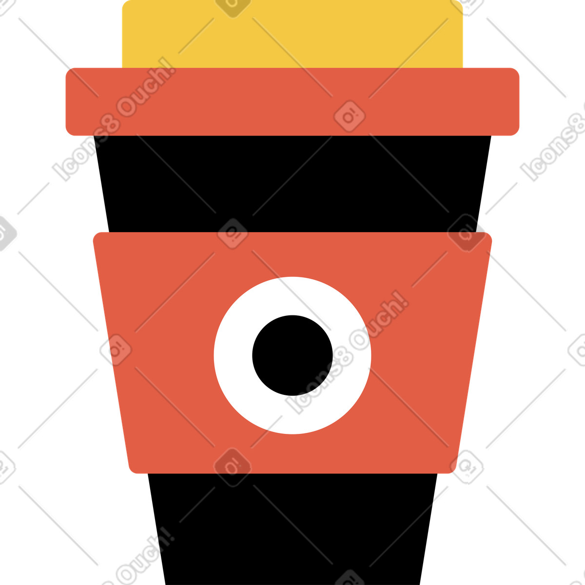 Ilustración Vaso de papel con tapa en estilo Flat a descargar en PNG y SVG