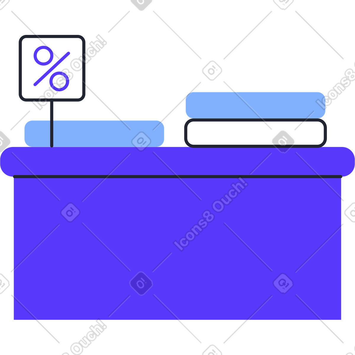 Cabinet with sale illustration in Pablita style download in PNG, SVG