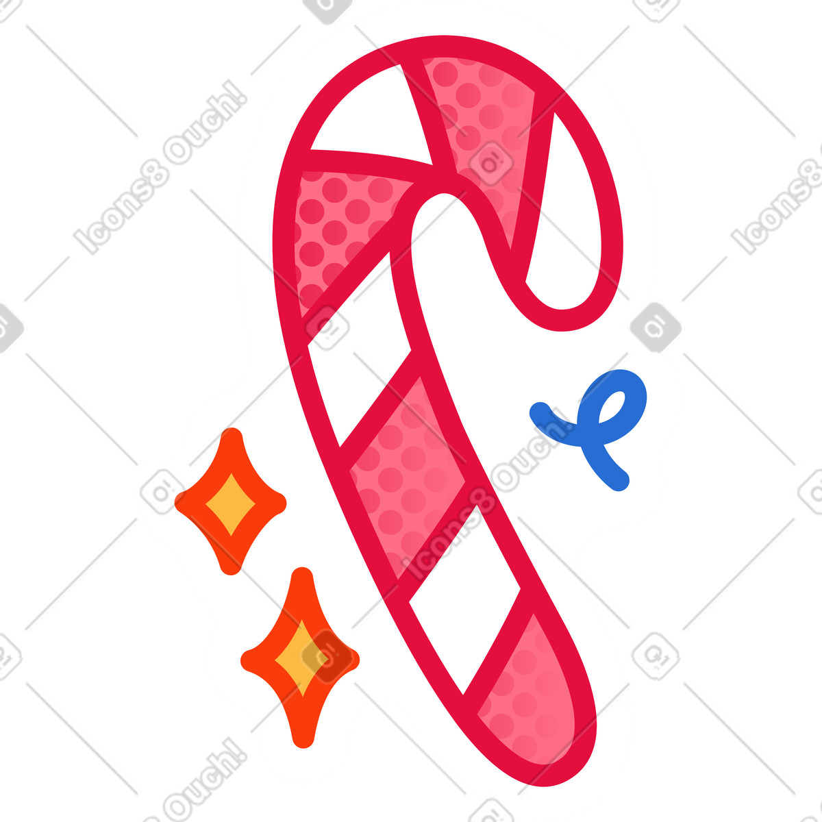 Illustration Canne à sucre rouge dans le style Purrfect télécharger aux formats PNG, SVG