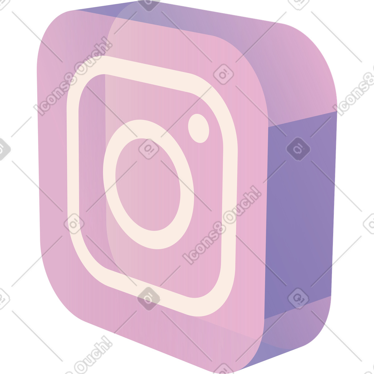 Ilustración Icono 3d de instagram en estilo Coworking a descargar en PNG y SVG