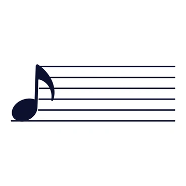 A single music note placed on a blank musical stave. The note is a quarter note with a solid black fill, clearly defined against the empty lines. The stave consists of five horizontal lines and four spaces, all in a clean, simple black. The background is entirely white, enhancing the visibility of the note and stave.