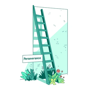 A ladder labeled 'Perseverance' leaning against a tall wall