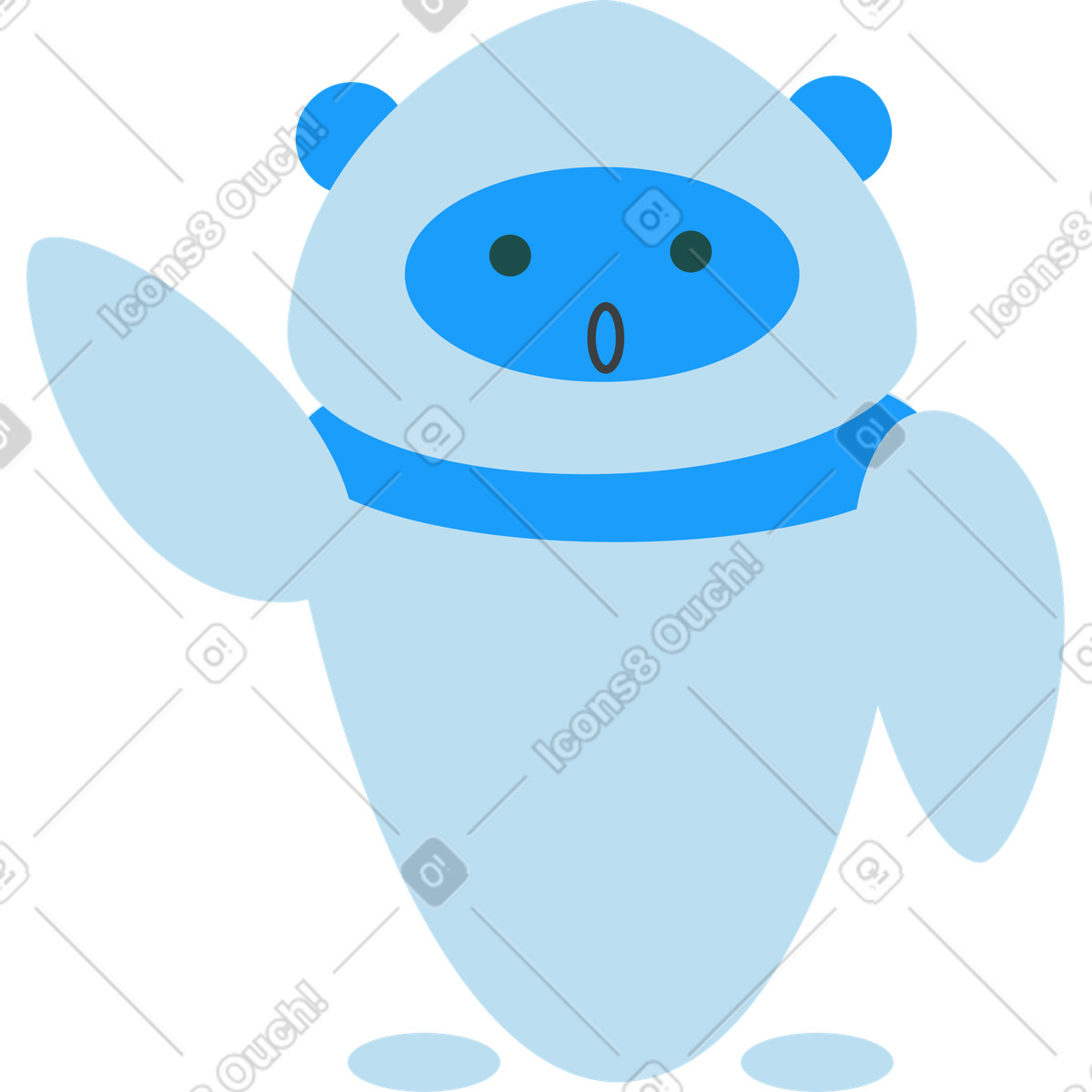 Ilustração de Robô assistente azul em no estilo Kiddo para baixar em PNG, SVG