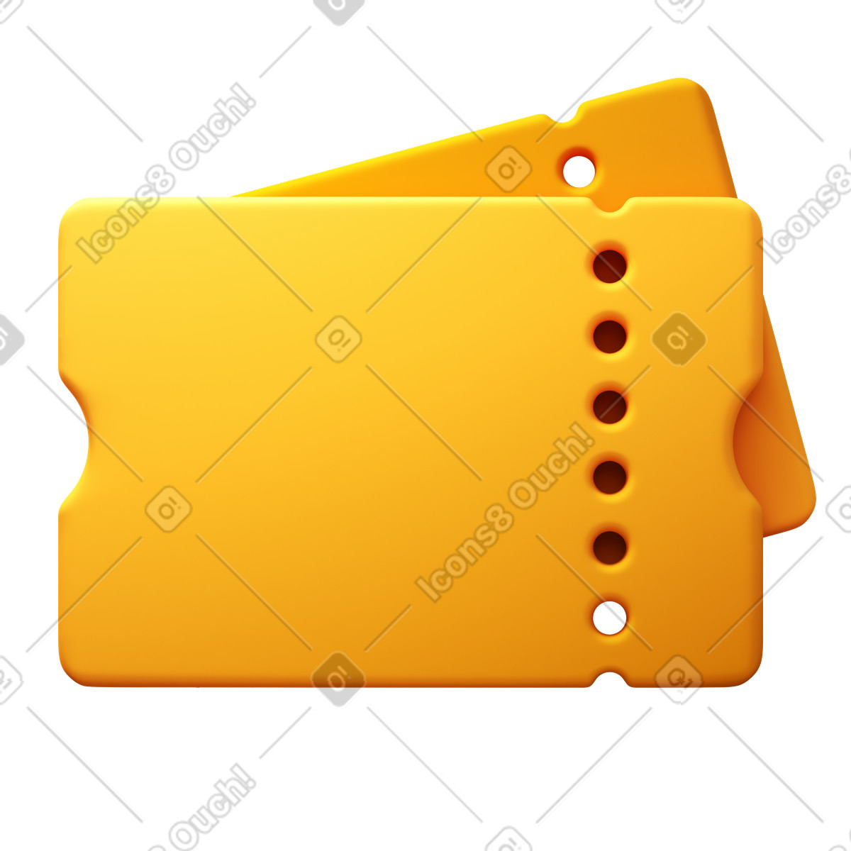 Two tickets illustrazione in stile 3D Fluency scarica in PNG, SVG
