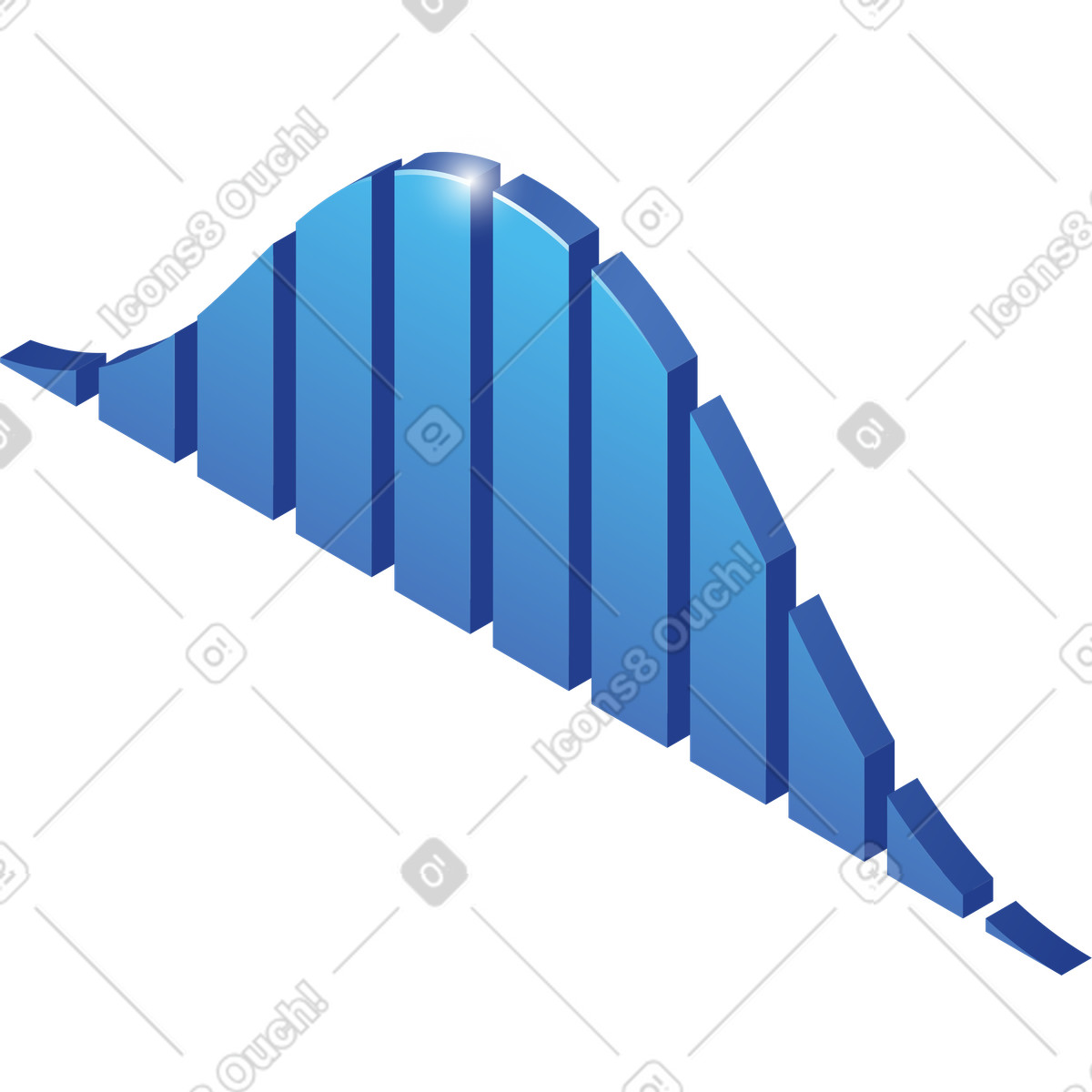 Illustration Barres de graphique isométriques dans le style Quantum à télécharger aux formats PNG, SVG