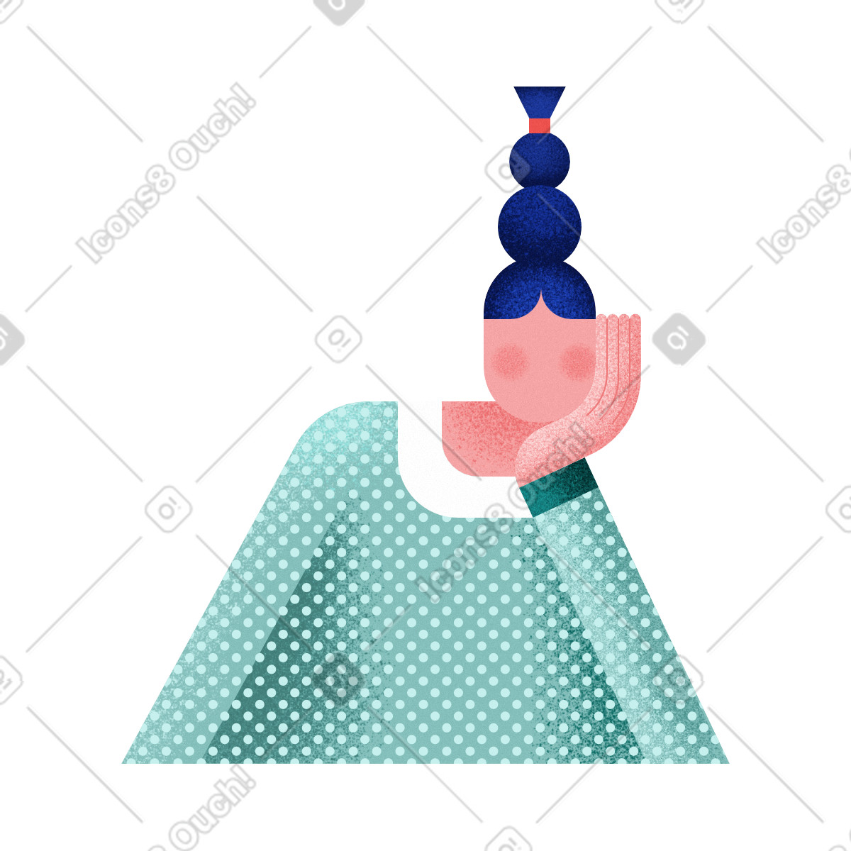 Ilustração de Menina longlseeve verde e cabelo azul em no estilo Willowy para baixar em PNG, SVG