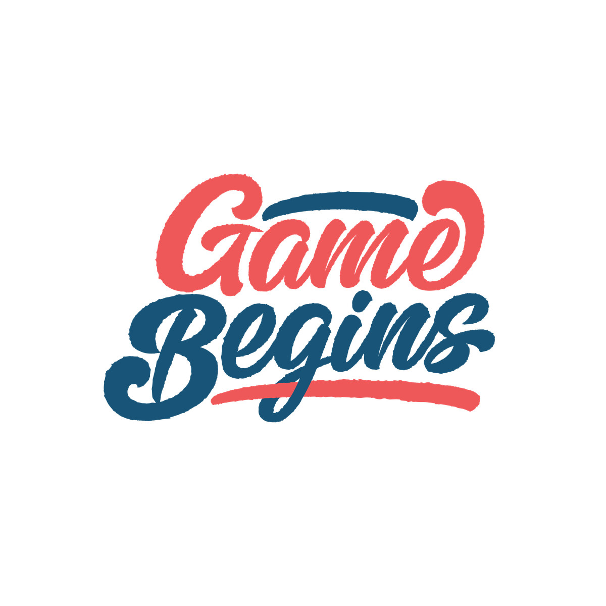 Illustration Lettering game begins dans le style Cherry à télécharger aux formats PNG, SVG