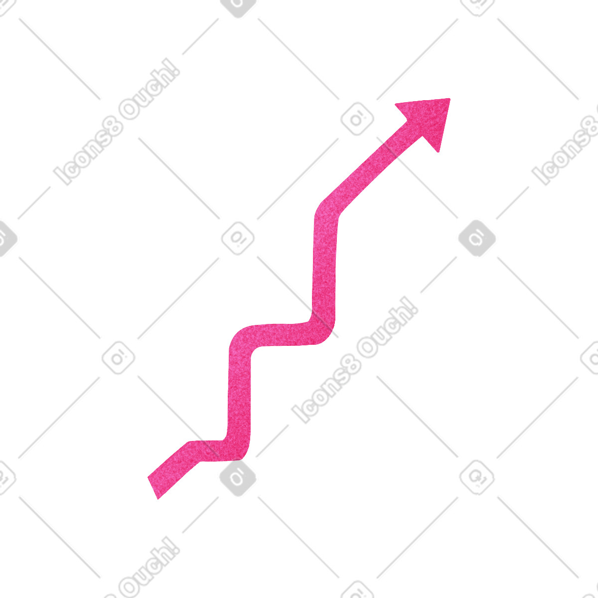Pink growth arrow on the graph illustration in Willowy style download in PNG, SVG