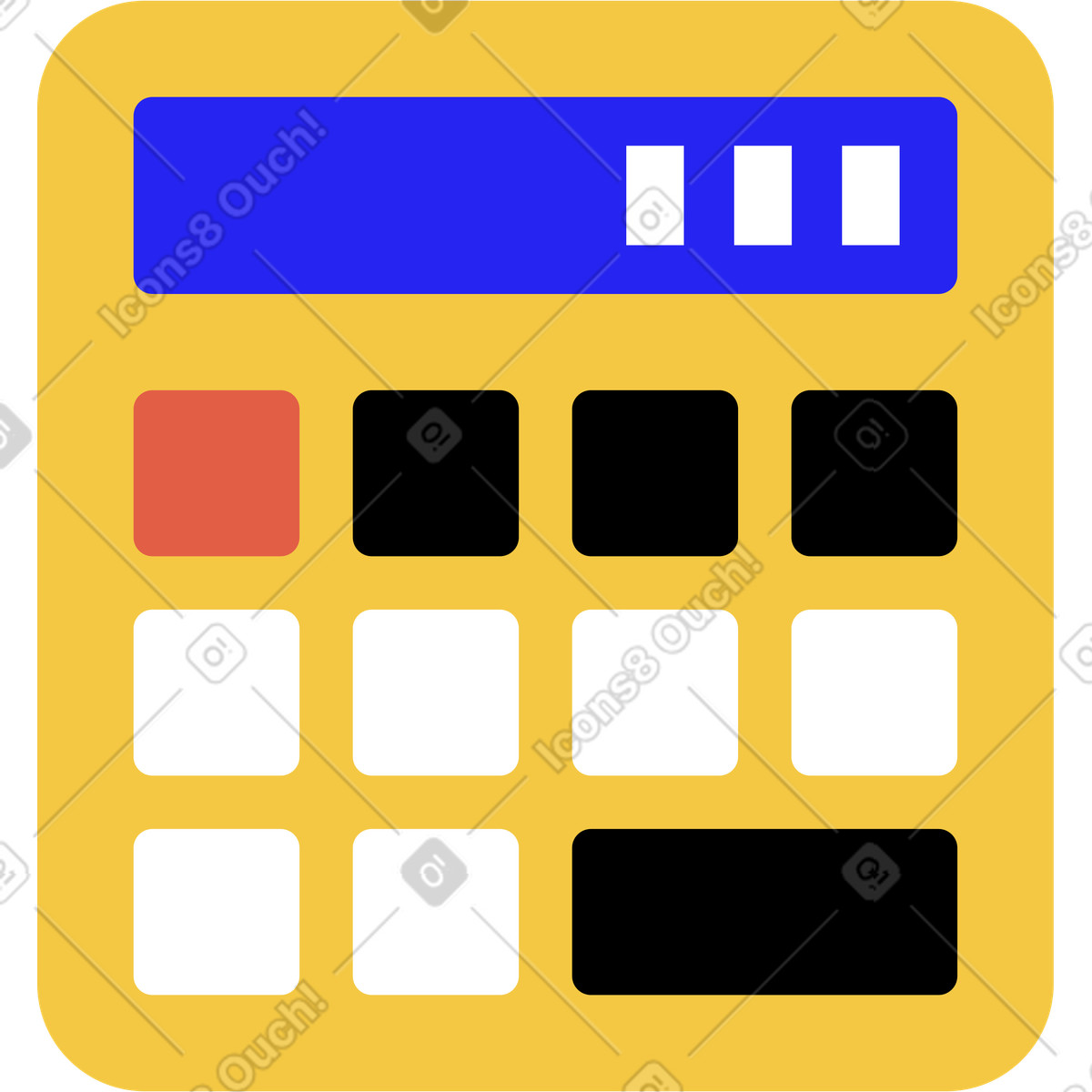 Calculator illustration in Flat style download in PNG, SVG