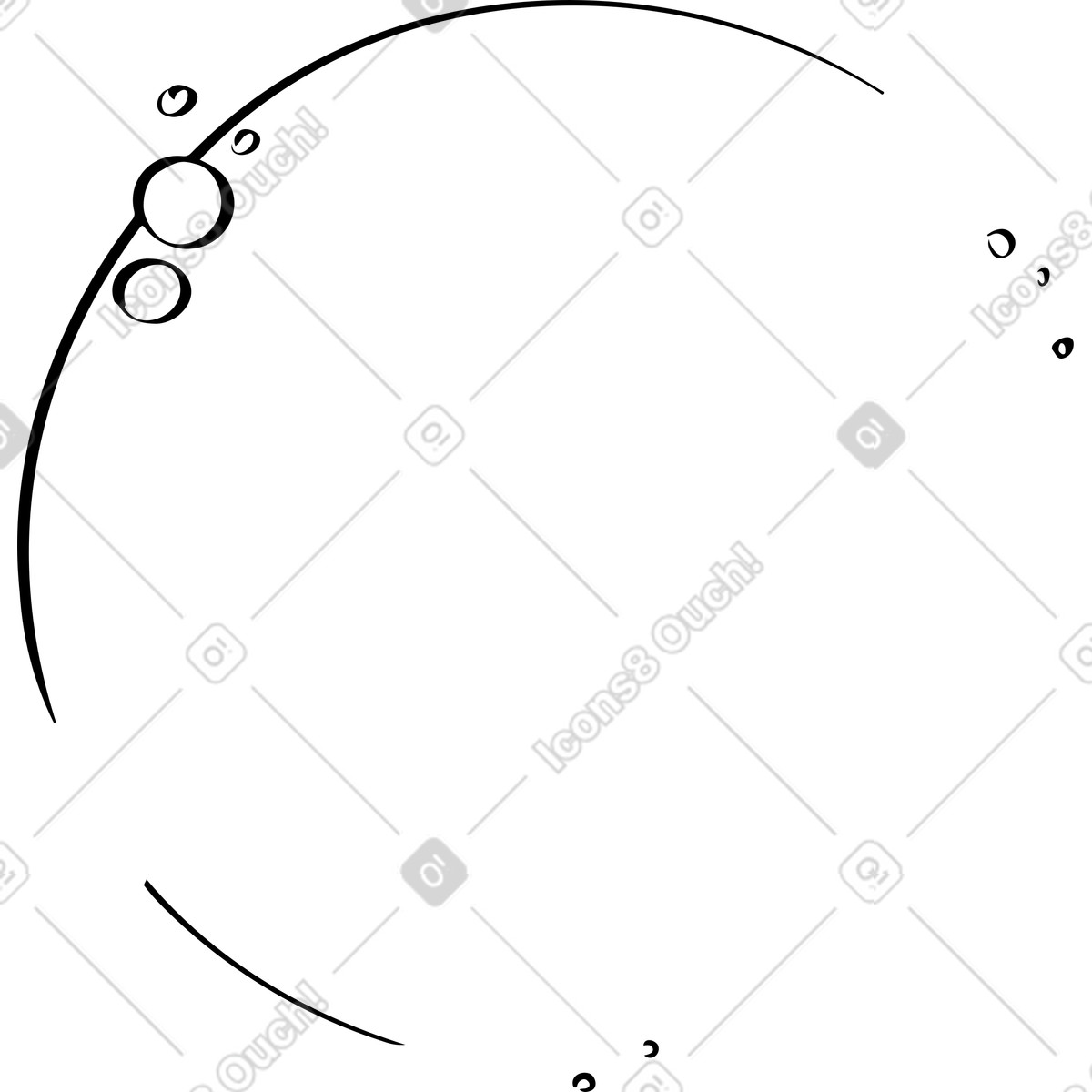 Semicircle with water drops illustration in Line style download in PNG, SVG