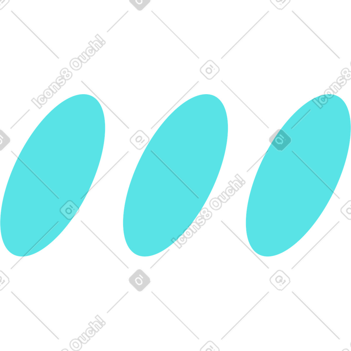 Three ovals illustration in Bright style download in PNG, SVG