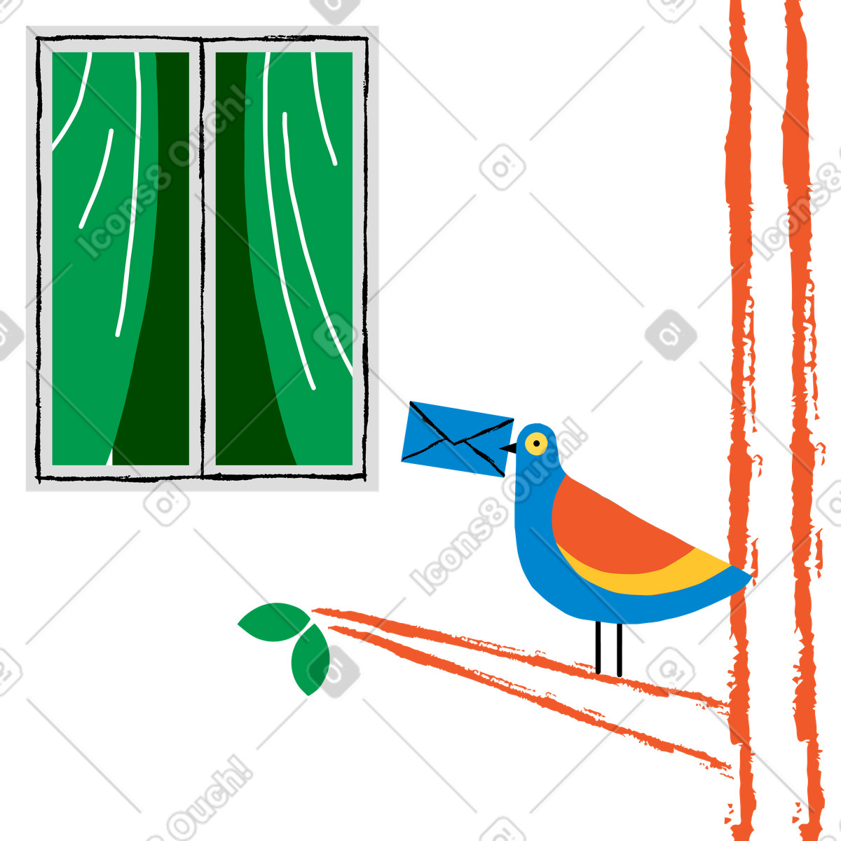 There is a message for you illustration in PNG, SVG
