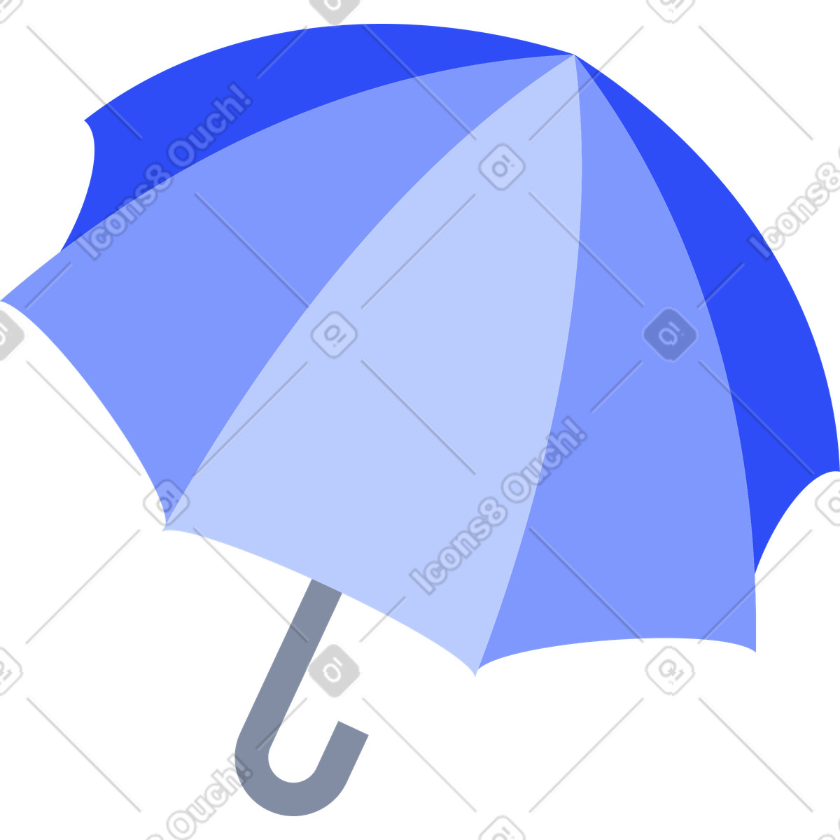 Weather protection with open blue umbrella for rain safety illustration in System style download in PNG, SVG