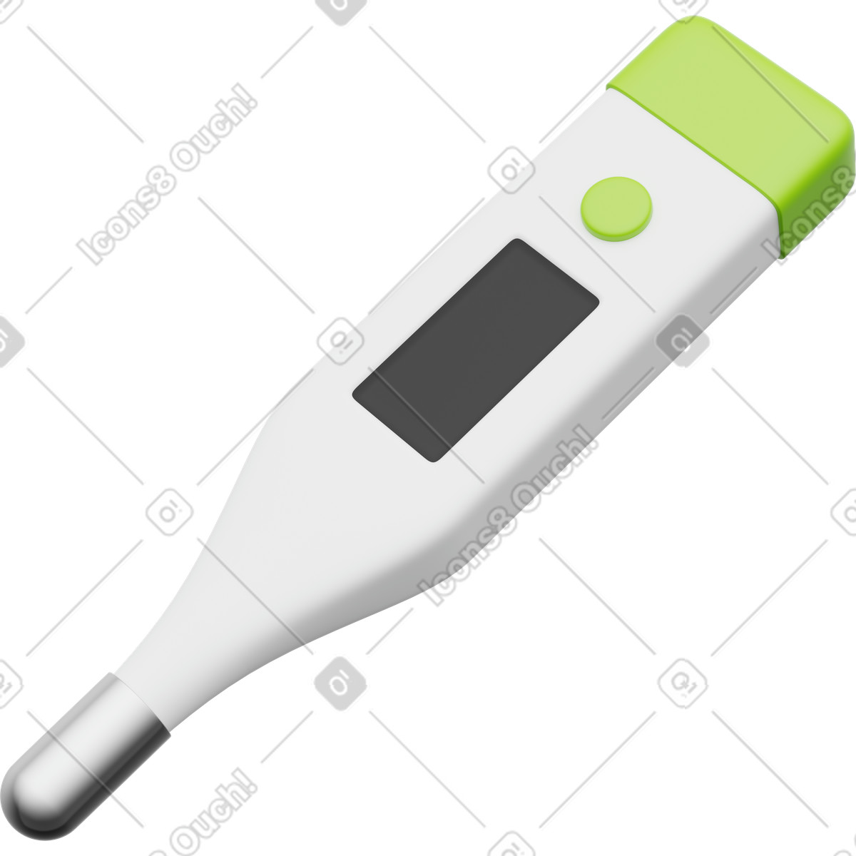 Ilustración Thermometer digital medical device with metal tip and blank display en estilo 3D Playful a descargar en PNG y SVG