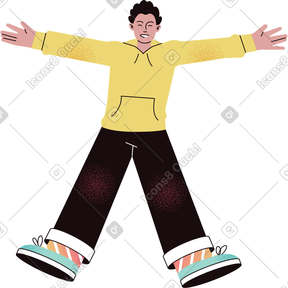 Man lying with his arms outstretched illustration in Delight style download in PNG, SVG