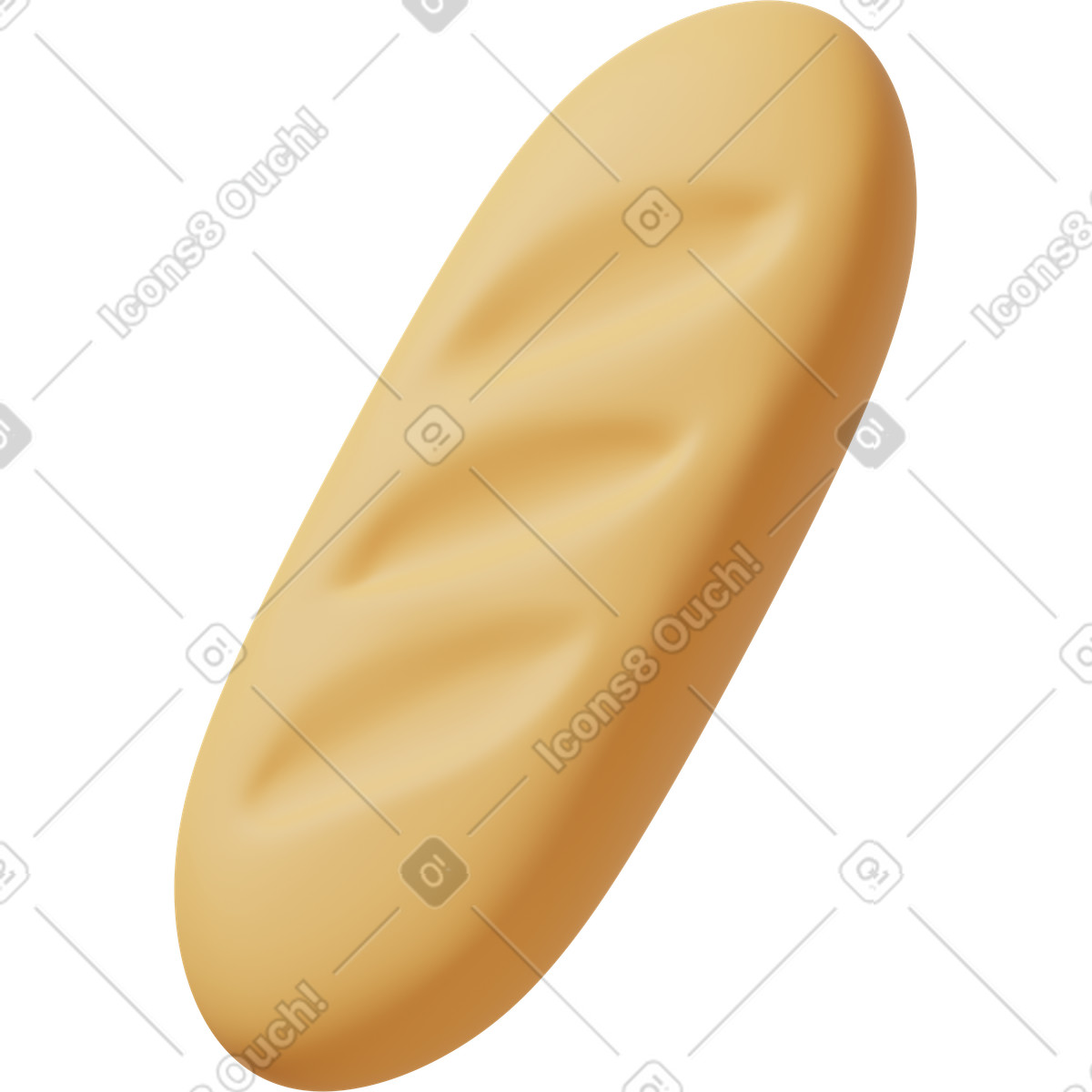 Ilustração de Yellow bread em no estilo 3D Casual life para baixar em PNG, SVG