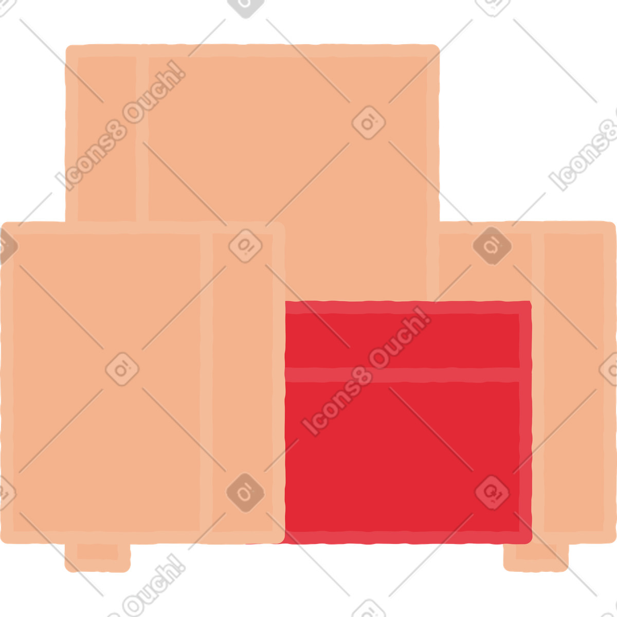 Armchair illustration in Stripy style download in PNG, SVG