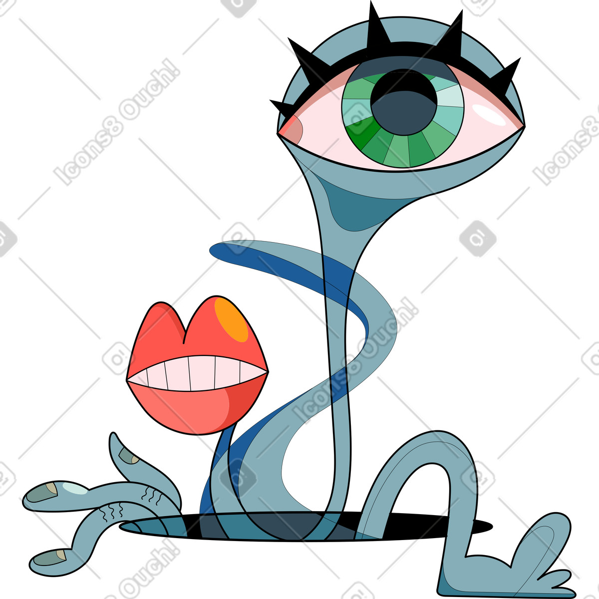Creatura illustrazione in stile Surr scarica in PNG, SVG