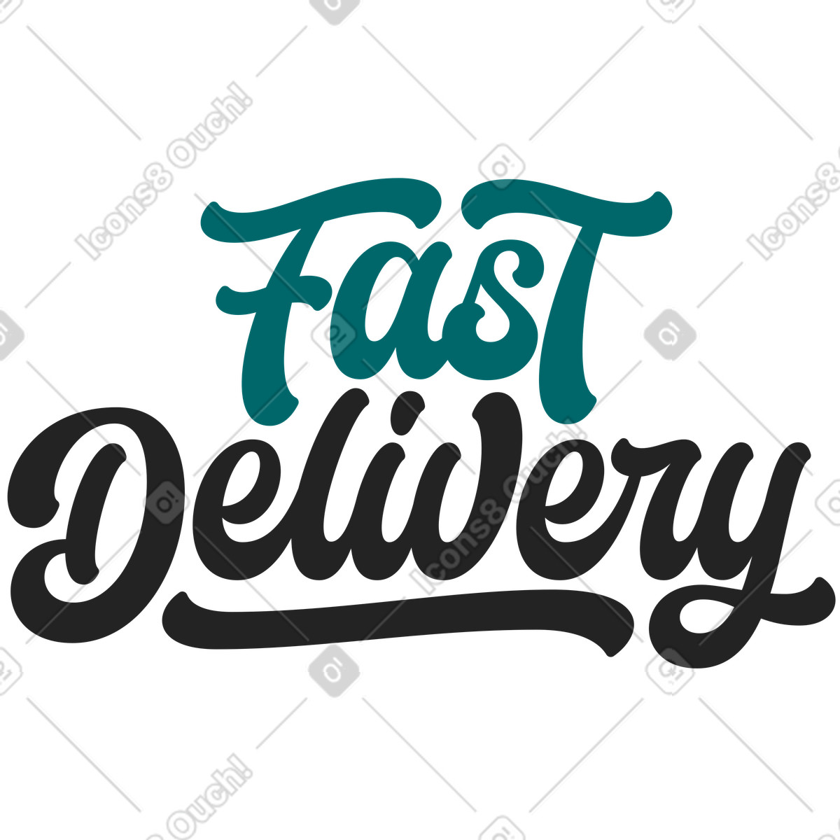 Illustration Lettrage livraison rapide dans le style Sammy Line à télécharger aux formats PNG, SVG