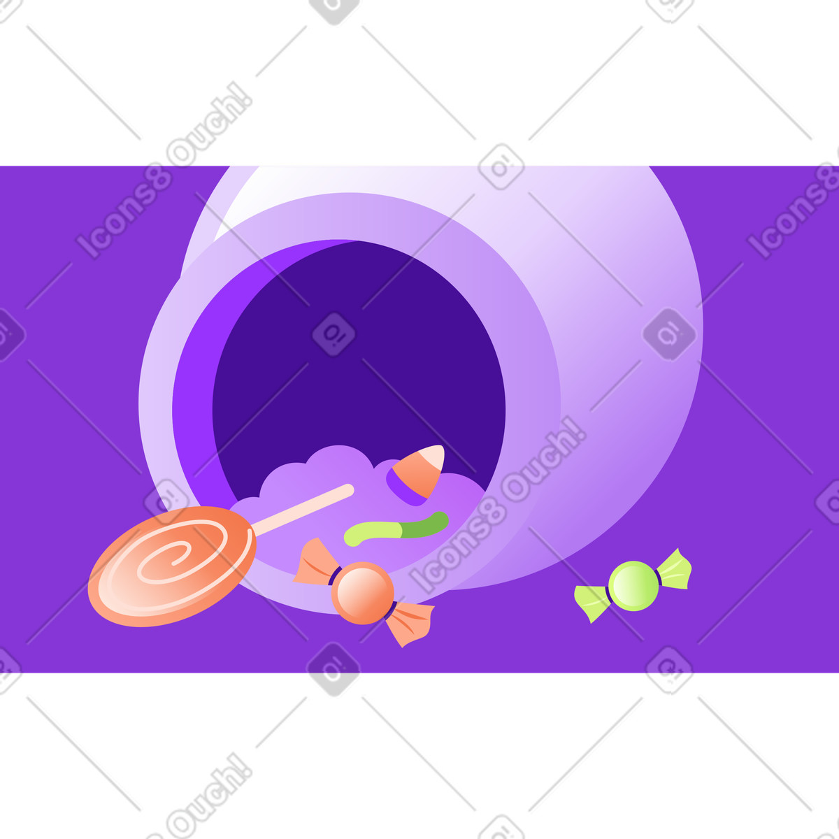 下载 Lettering 风格的 罐中的糖果 插画，支持 PNG、SVG 格式