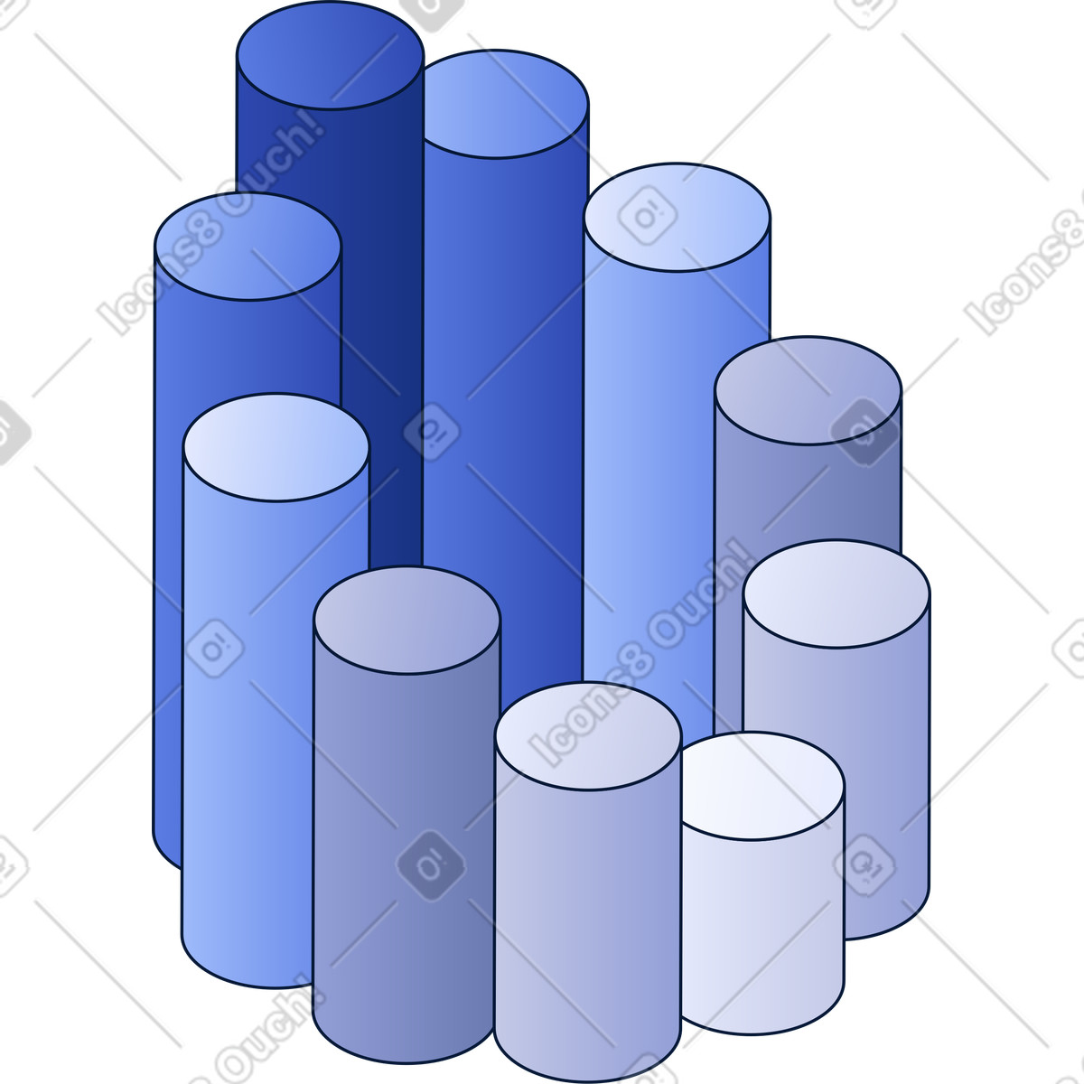 Illustration Plates-formes cylindriques dans le style Neat à télécharger aux formats PNG, SVG