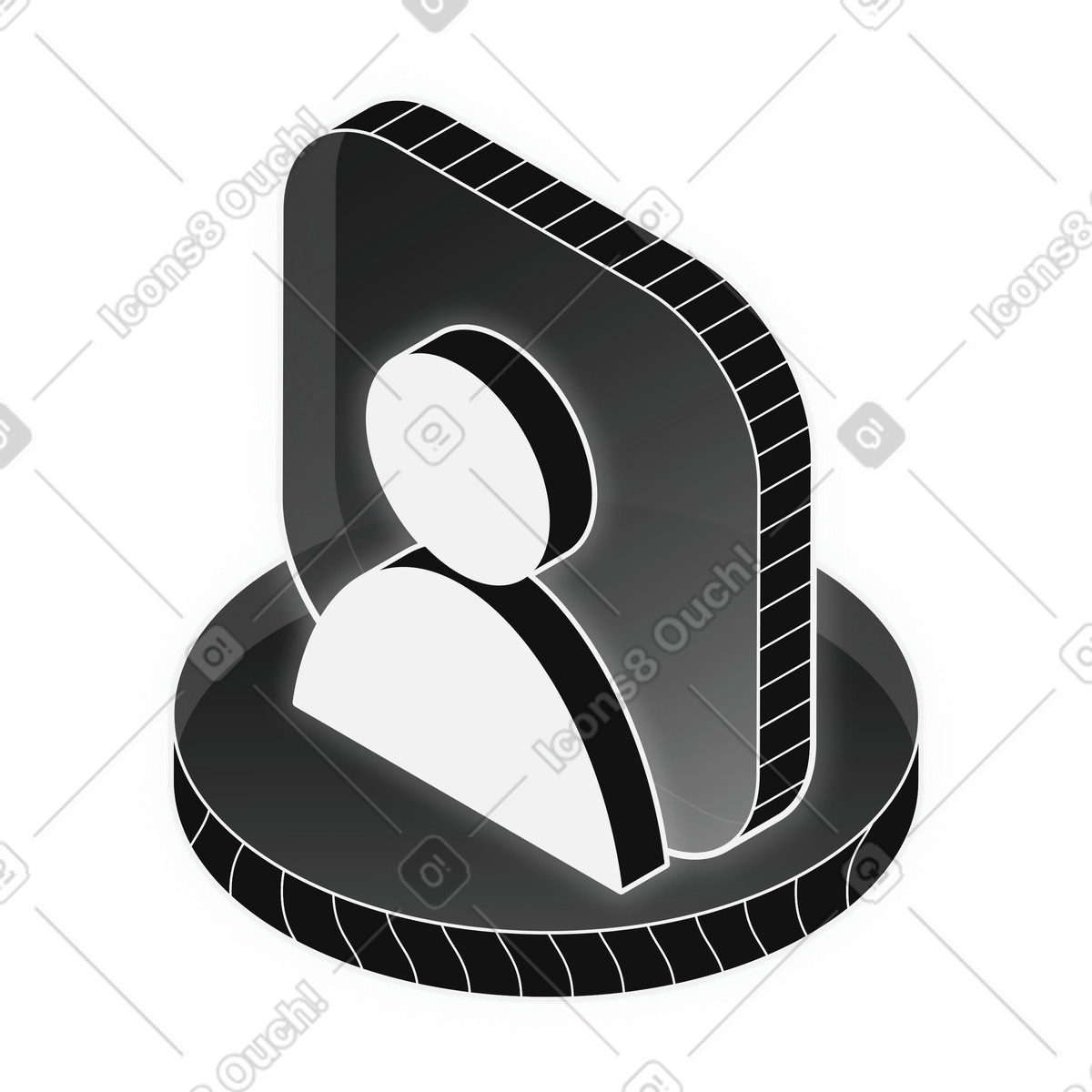User profile icon with dashboard access interface illustration in Inverse style download in PNG, SVG