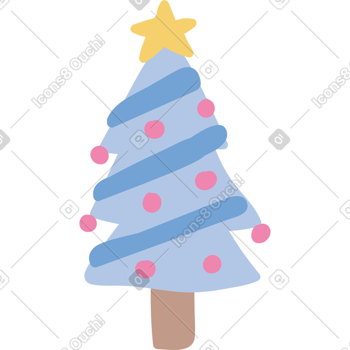 Illustration Christmas tree dans le style Pluto à télécharger aux formats PNG, SVG