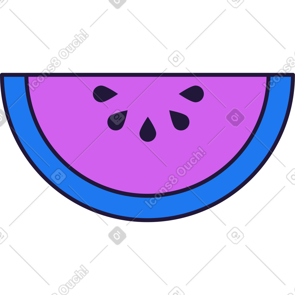 Ilustración Rodaja de sandia en estilo Conifer a descargar en PNG y SVG