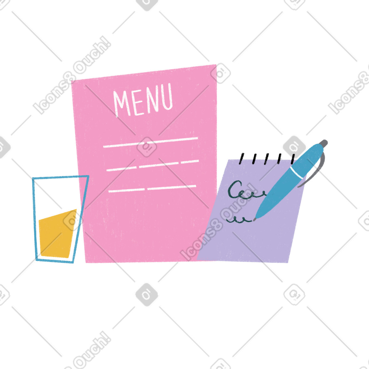 Illustration Menu and order acceptance dans le style Tutti à télécharger aux formats PNG, SVG