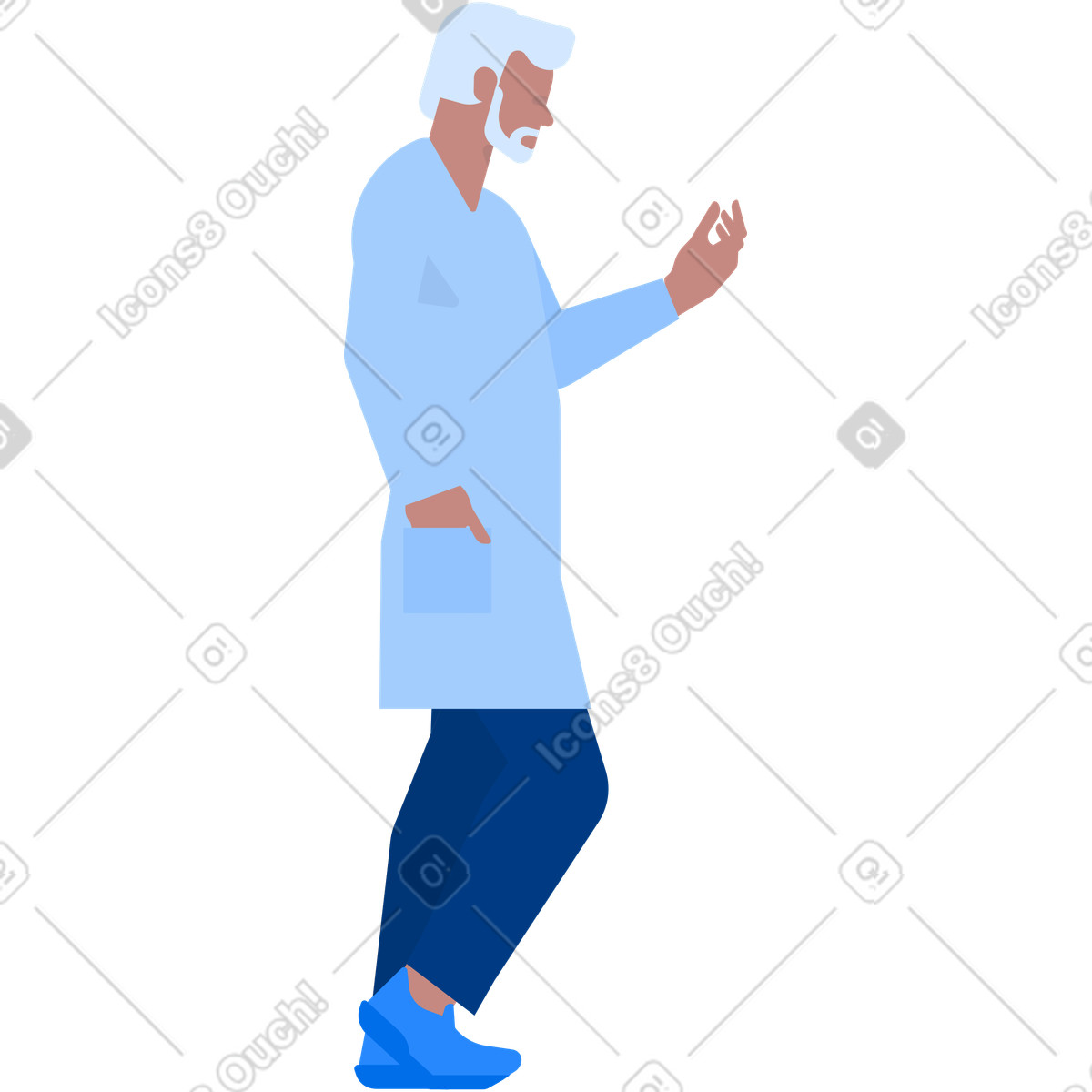 Doctor animated illustration in Urban style download in GIF, Lottie (JSON), AE