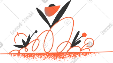 Plants composition PNG, SVG