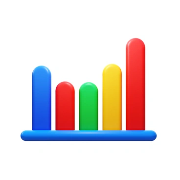 A 3D bar graph with colorful bars rising and falling, symbolizing economic trends