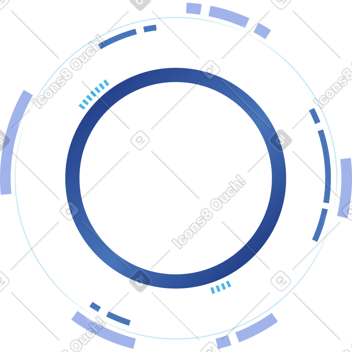 Abstract circle decor illustration in Quantum style download in PNG, SVG