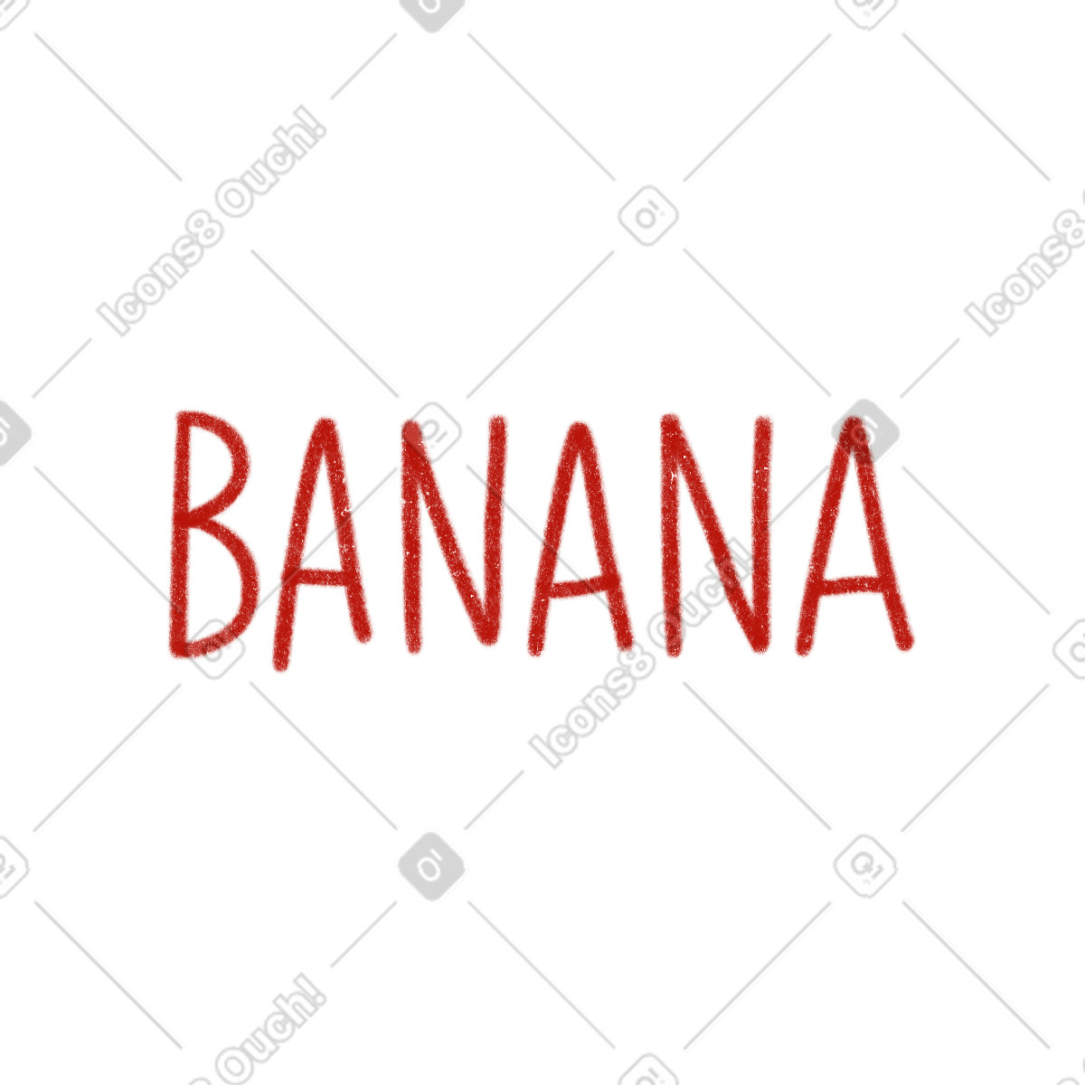 Banana lettering illustration in Cozy style download in PNG, SVG