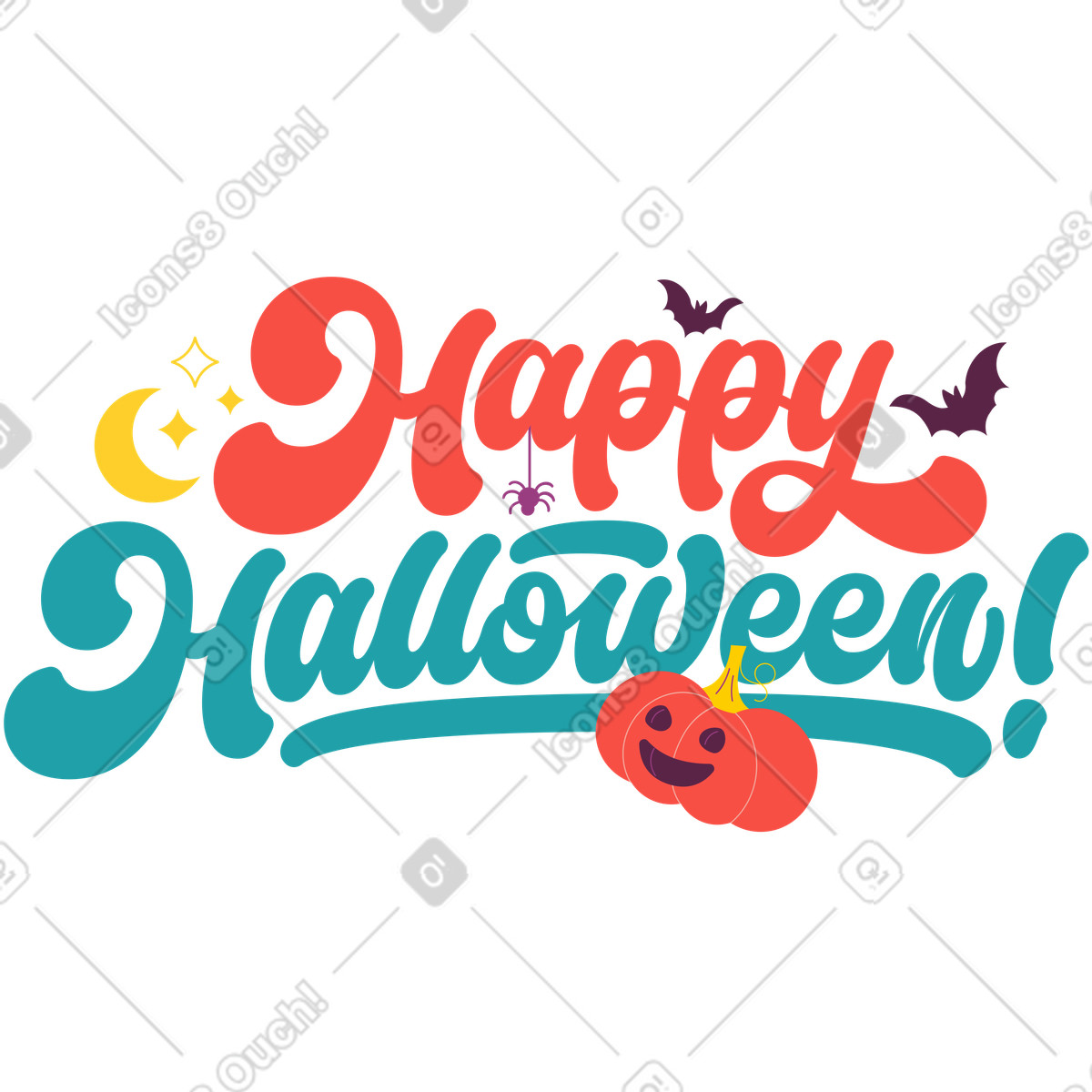 Ilustração de Decorative Halloween party announcement, Autumn holiday poster idea em no estilo Sammy para baixar em PNG, SVG