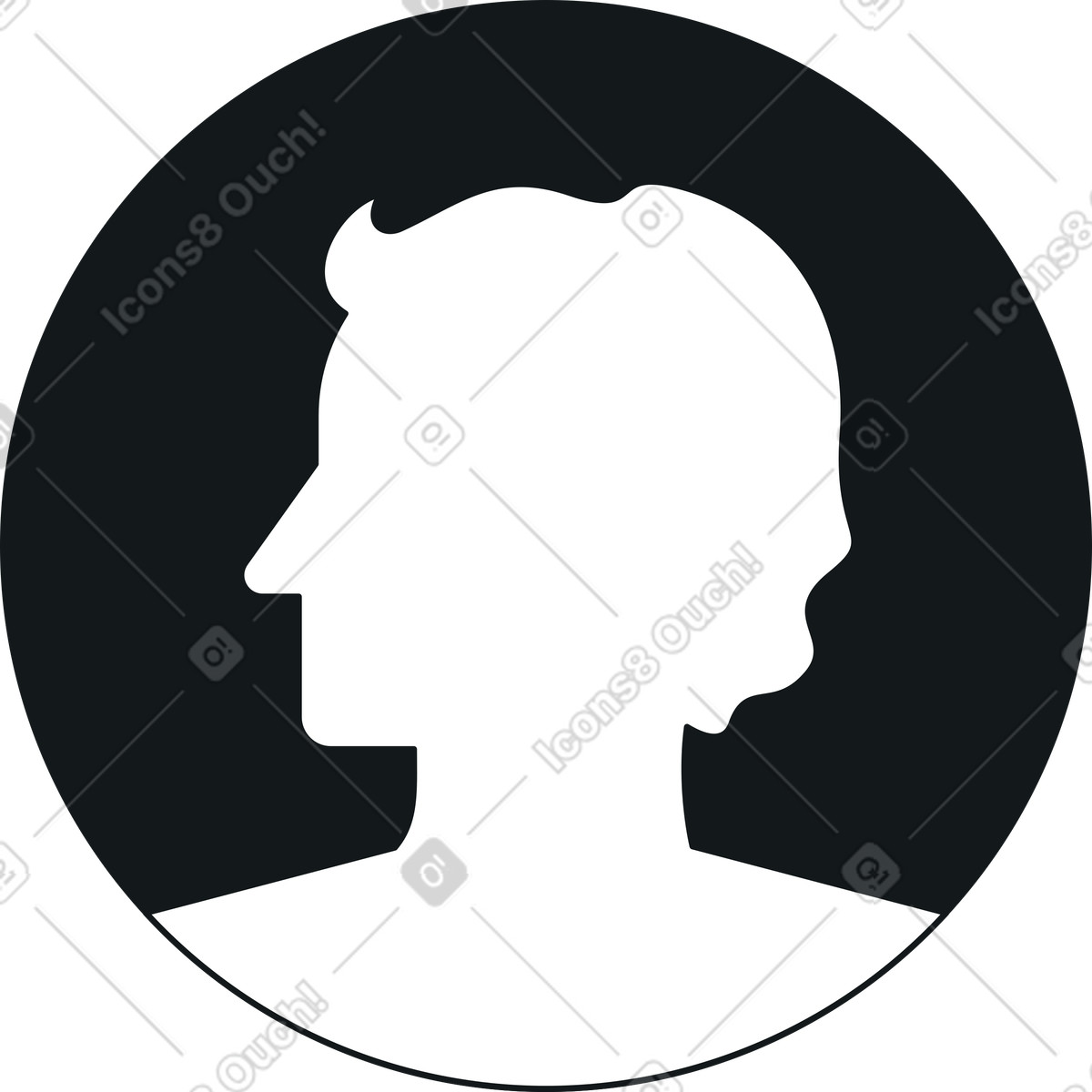 Personen-avatar-Illustration im Midnight-Stil als Download in PNG, SVG