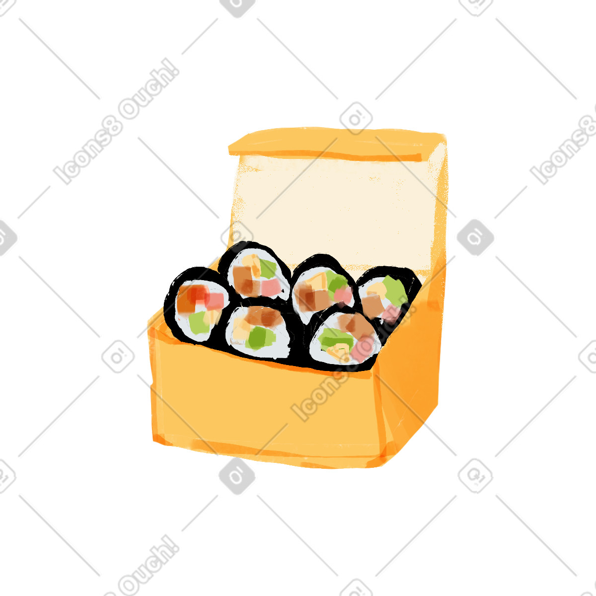 Ilustración Rollos en estilo Ikigai a descargar en PNG y SVG